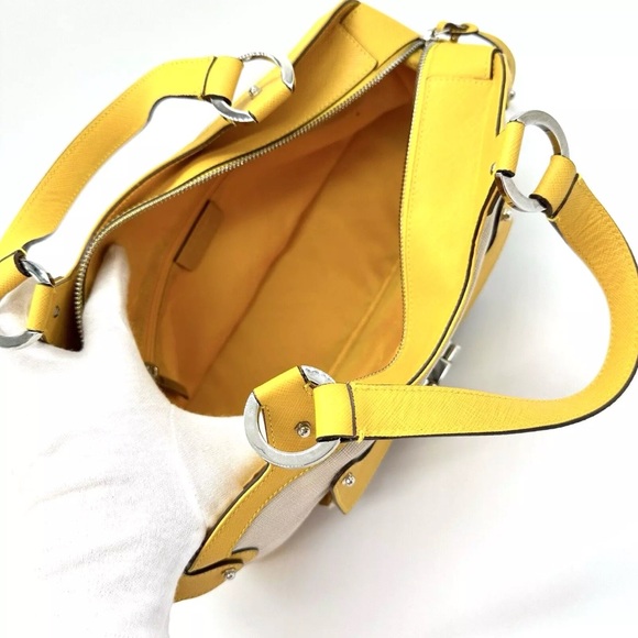 Salvatore Ferragamo Yellow and Cream Shoulder Bag - Picture 8 of 16